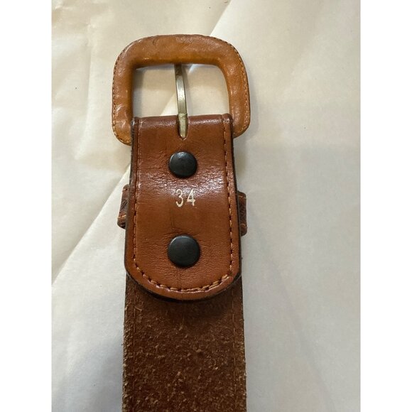 Vintage McClintock Hand Made Western Style Leather Belt Size 34 - Picture 3 of 5